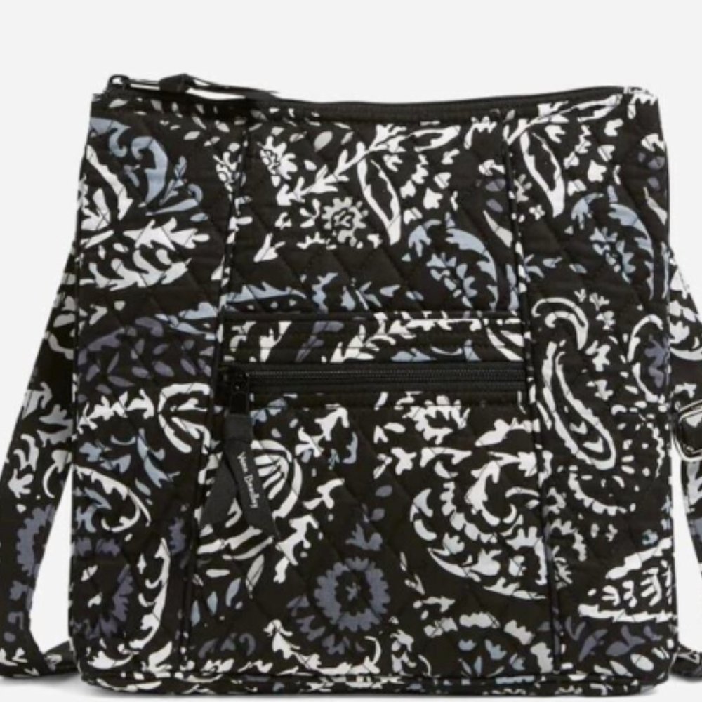 NWT $85 Vera Bradley Hipster Crossbody Purse Bag Paisley Noir Pattern